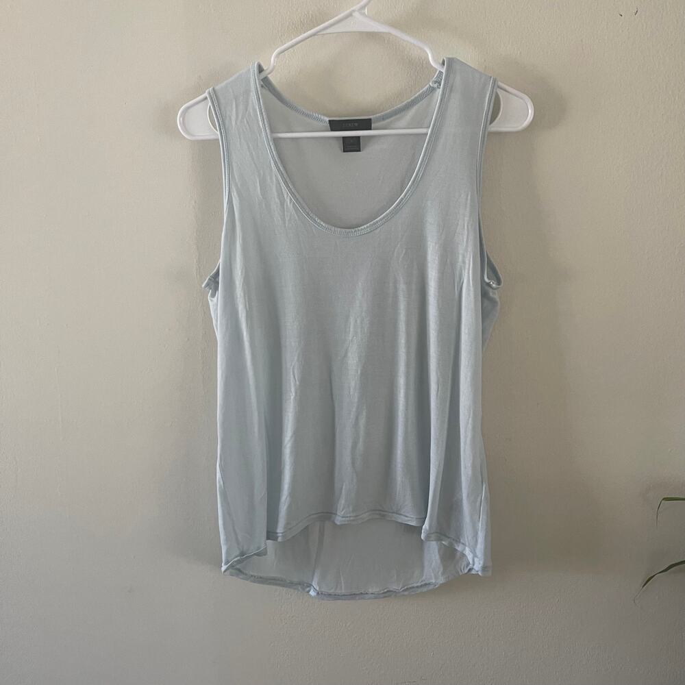 J. Crew Womens S Light Blue Drapey Tank Top Tencel Blend Casual